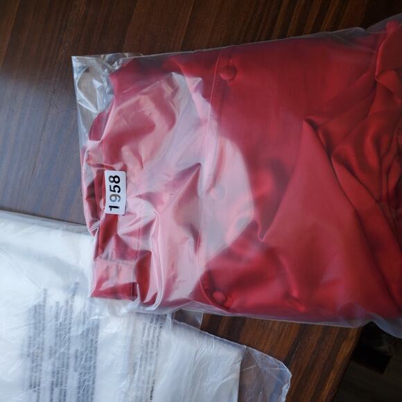 Texere Silk Nightgown Sleep Shirt Large Red Long Sleeve Button Up Classic - Picture 10 of 10